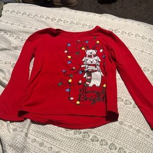 Holiday Time Red Kids Long Sleeve Tee with Festive Design